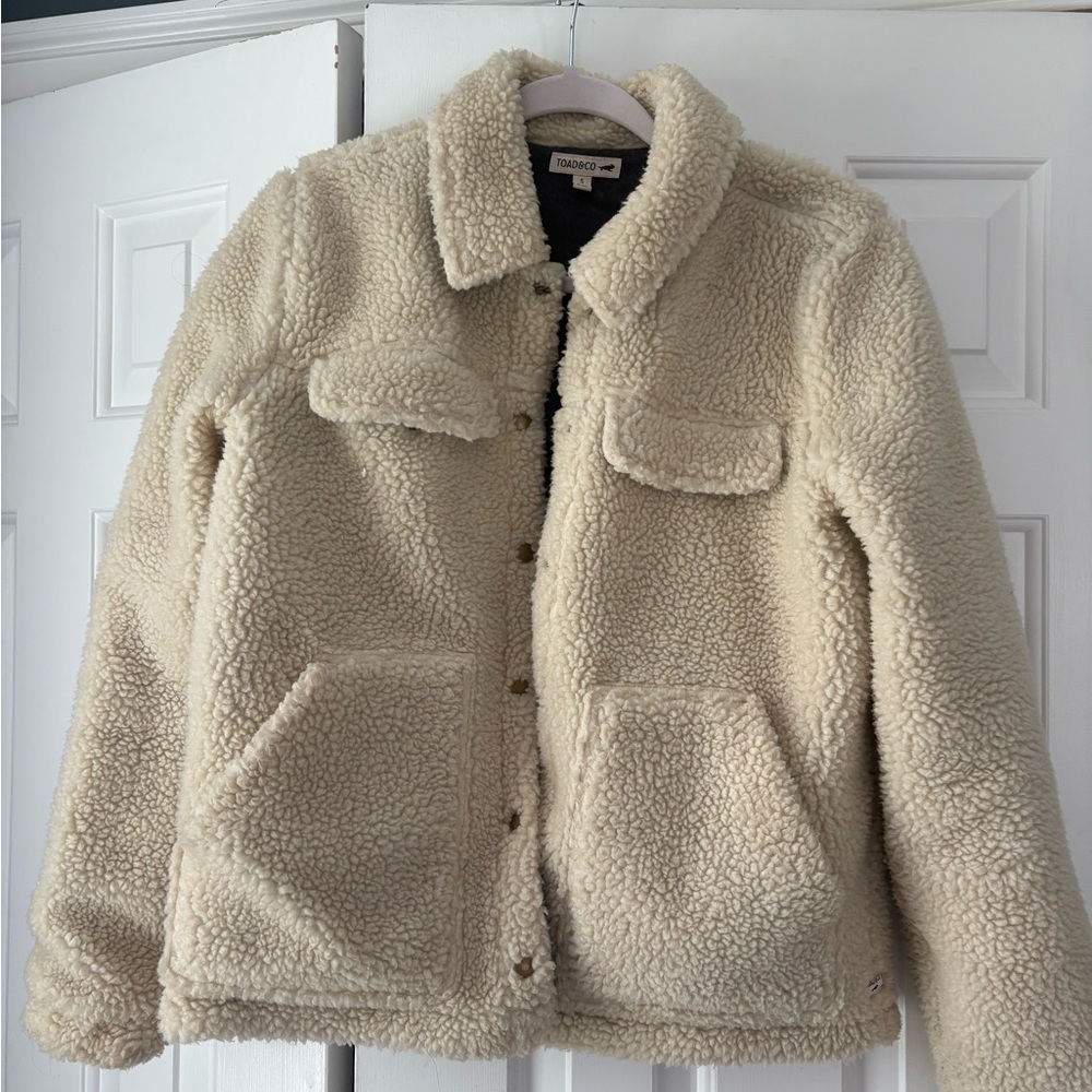 Toad&Co Cream Teddy Jacket Cozy Fleece Warmth